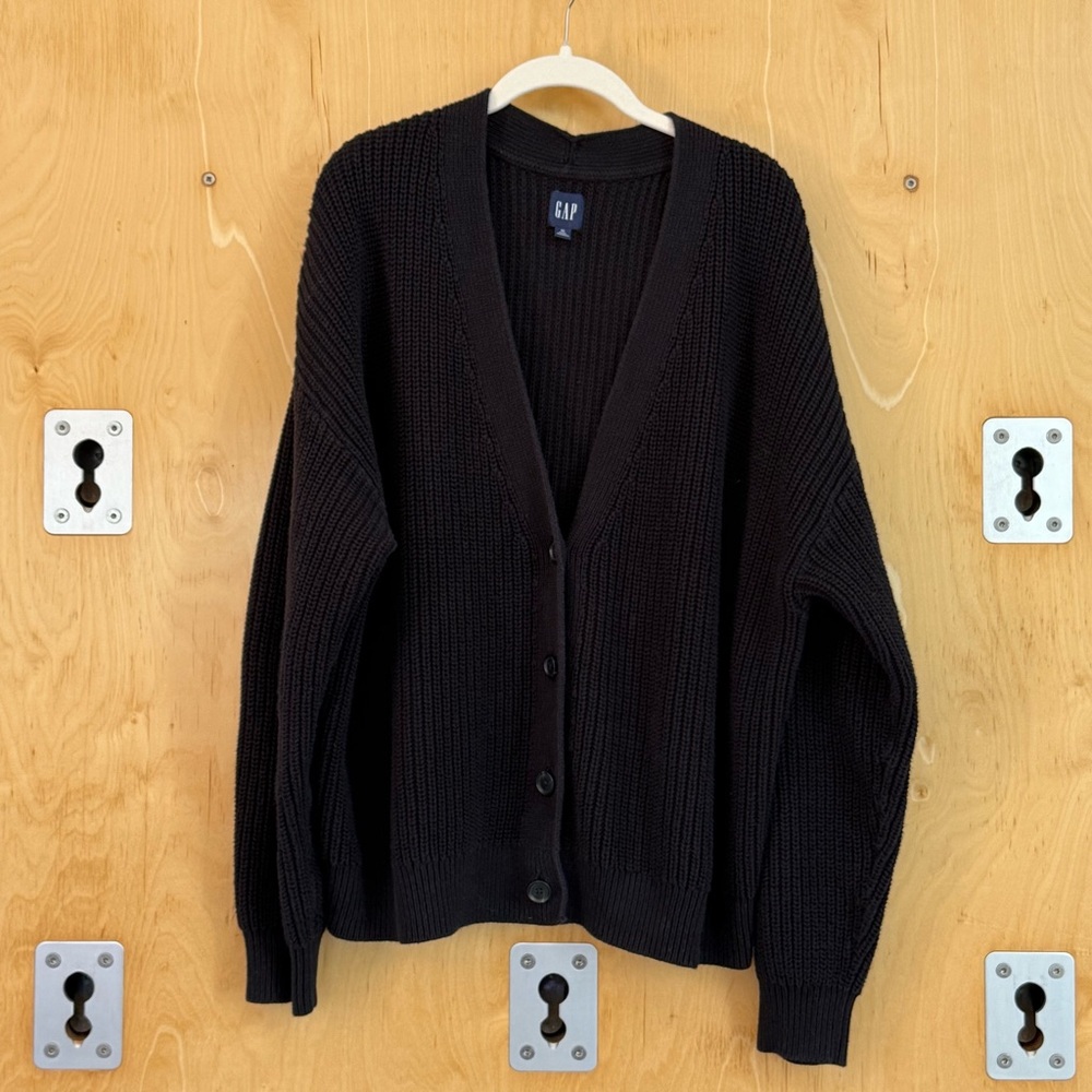 GAP Classic Black Button-Up Cardigan